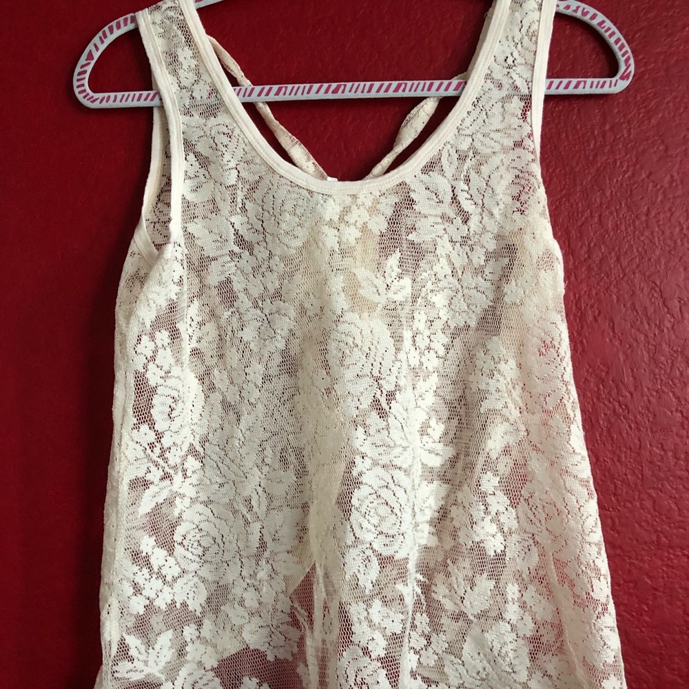Cream lace cami